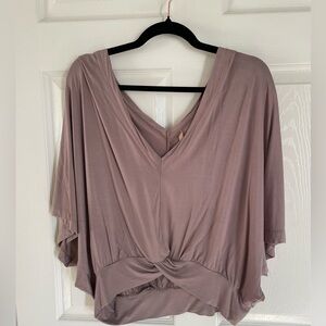 Chic Mauve Women's Blouse with Twist Front